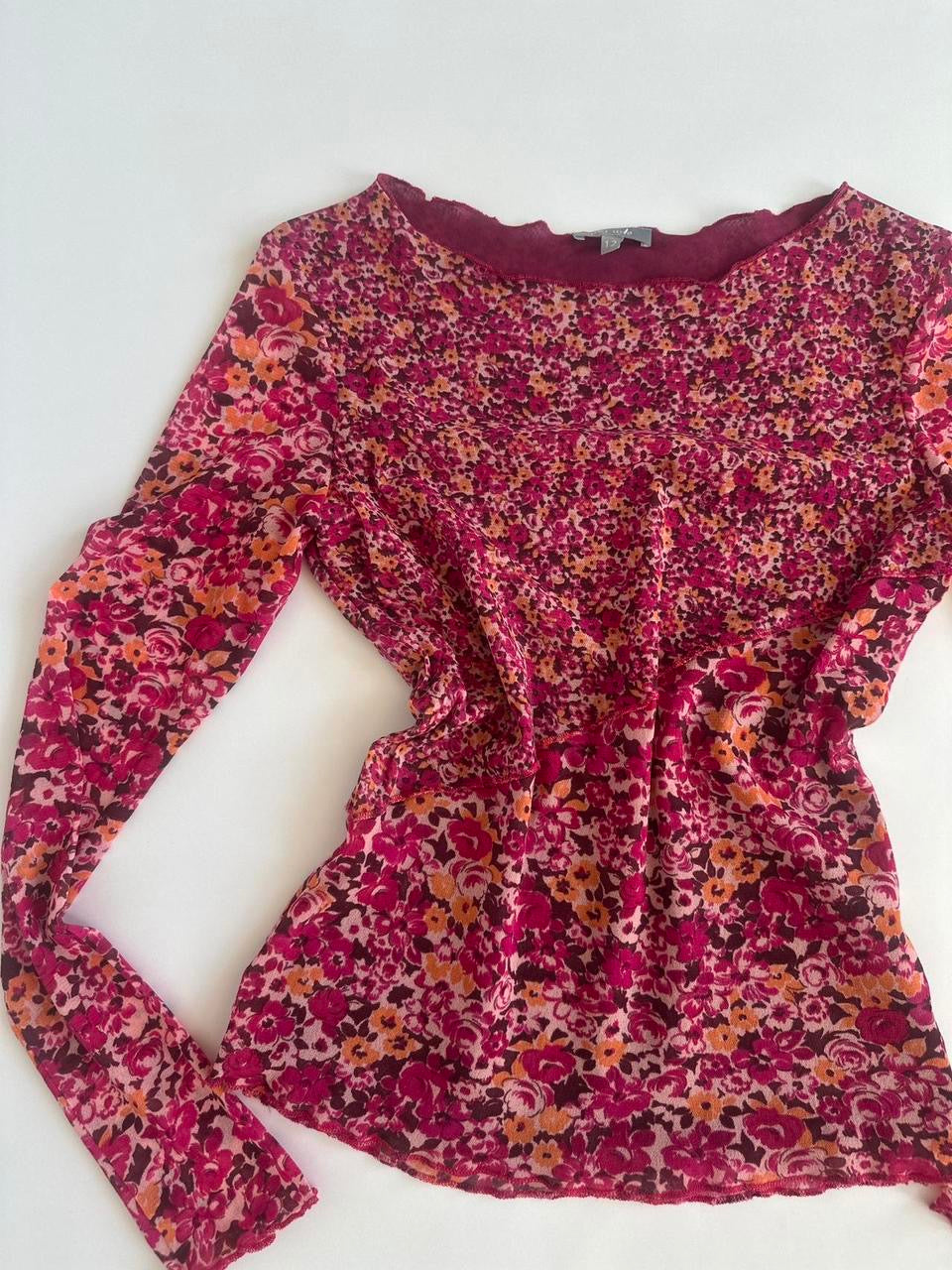 Per Una Floral Mesh Top