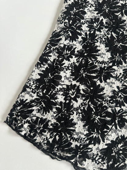 00s Monochrome Floral Lace Cami