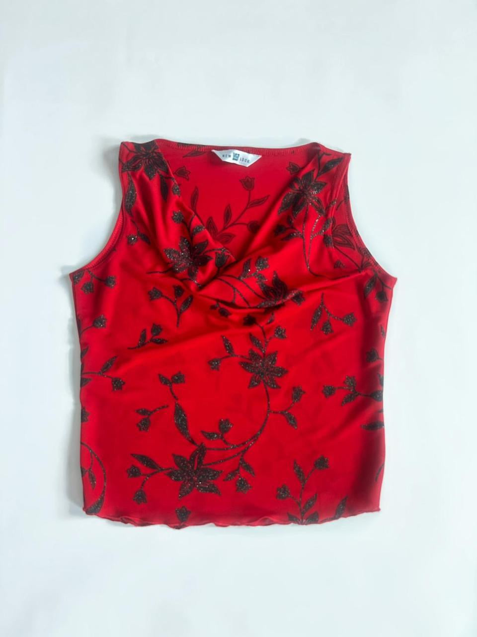 00s Cowl Neck Glitter New Look Top