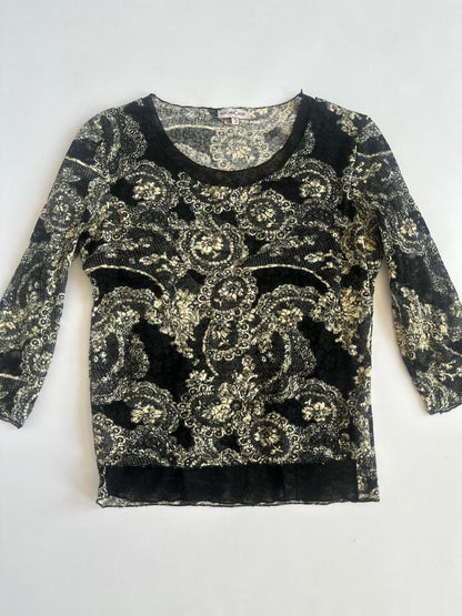 00s Black Lace Top
