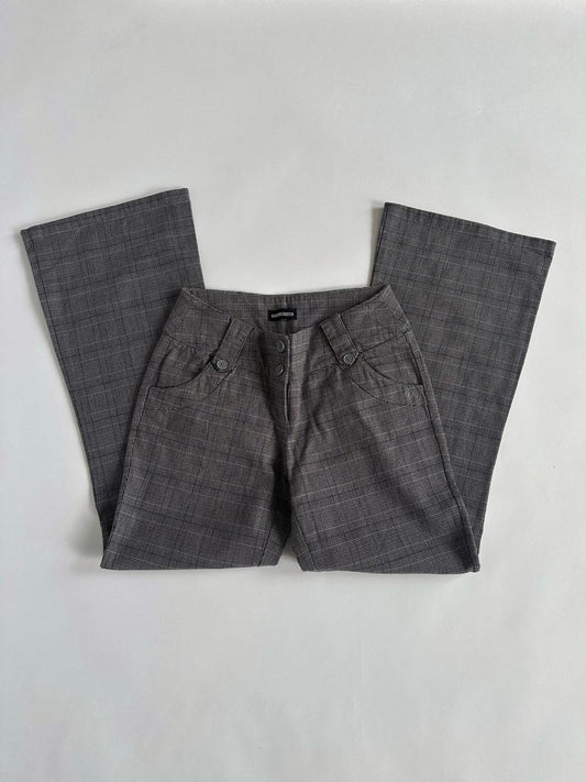 Y2K Grey Check Low Rise Bottoms