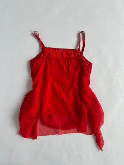Y2K Red Mesh Sequin Cami
