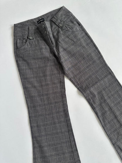 Y2K Grey Check Low Rise Bottoms