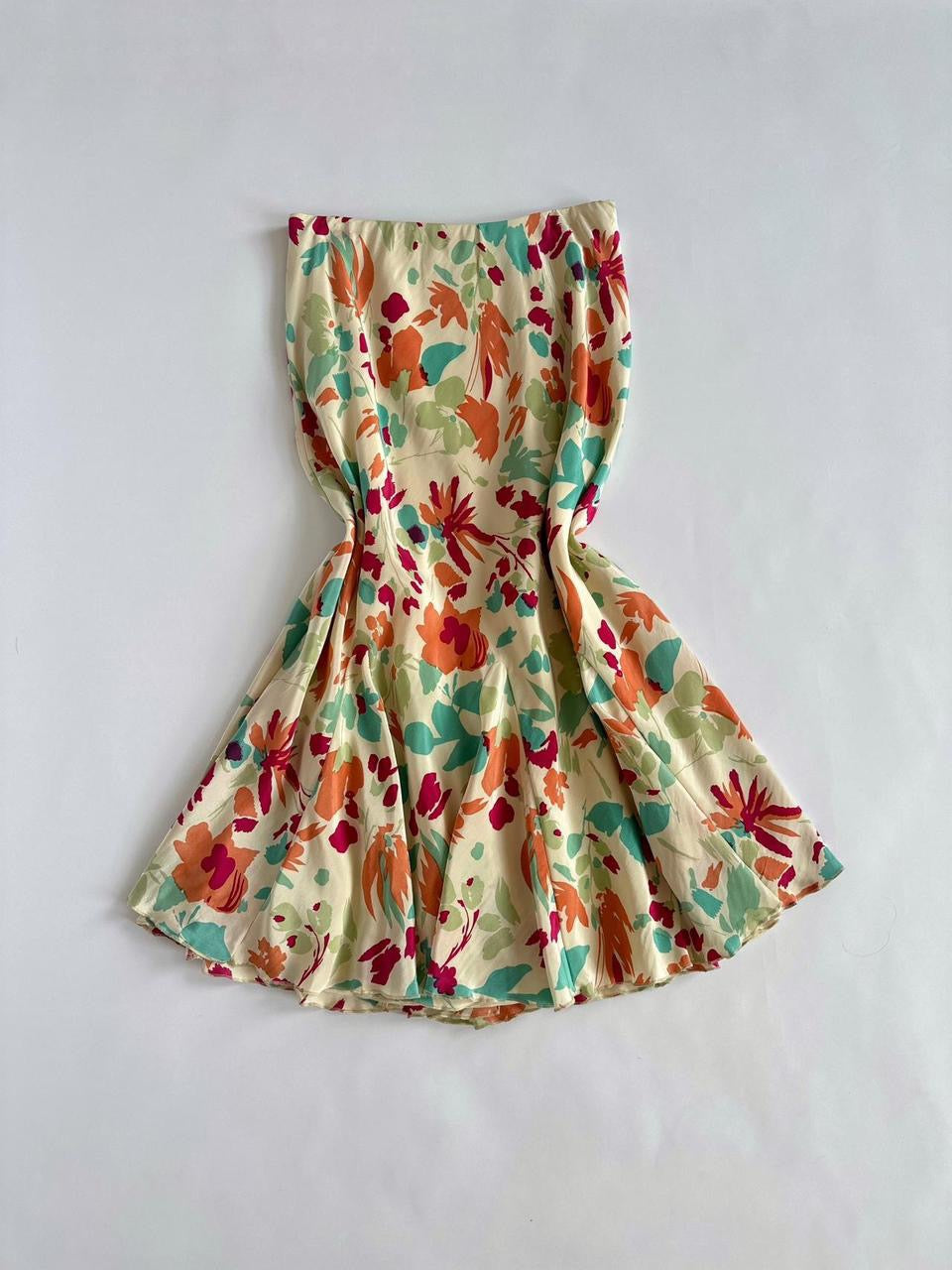 Y2K Adini Silk Floral Low Rise Skirt