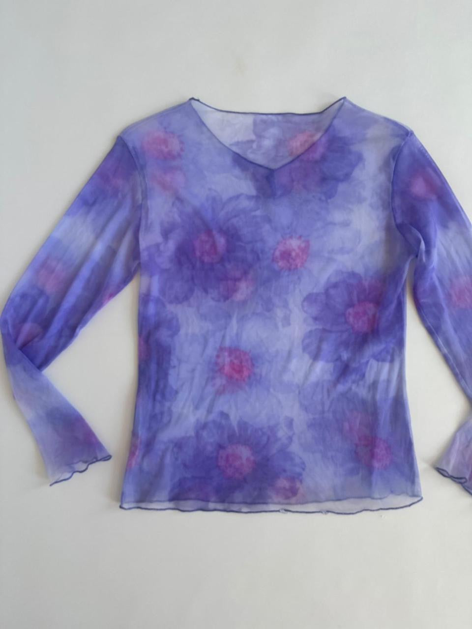 Sheer Floral Mesh Top