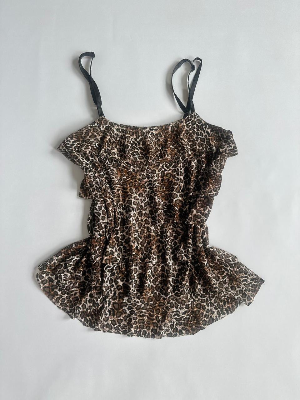 00s Leopard Layered Cami Top