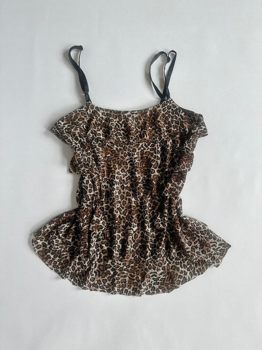 00s Leopard Layered Cami Top
