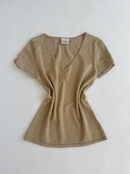 00s Next Gold Glitter Top