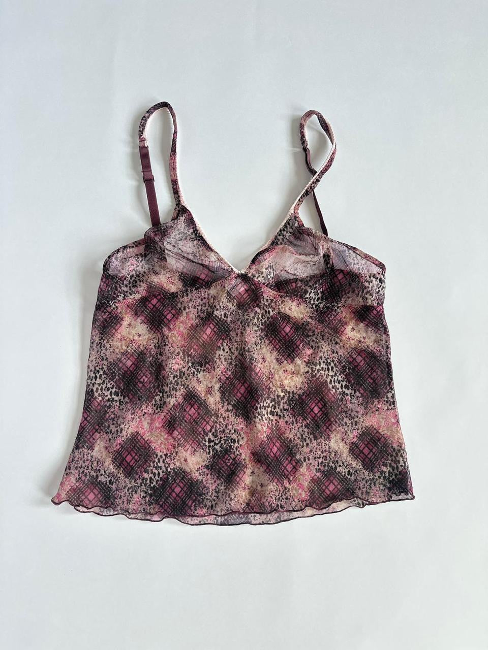 Y2K Sheer Animal Print Cami