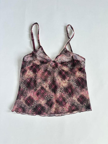 Y2K Sheer Animal Print Cami