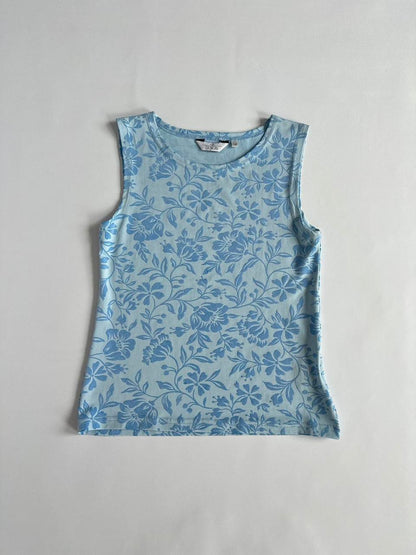 Y2K Blue Flock Boat Neck Top
