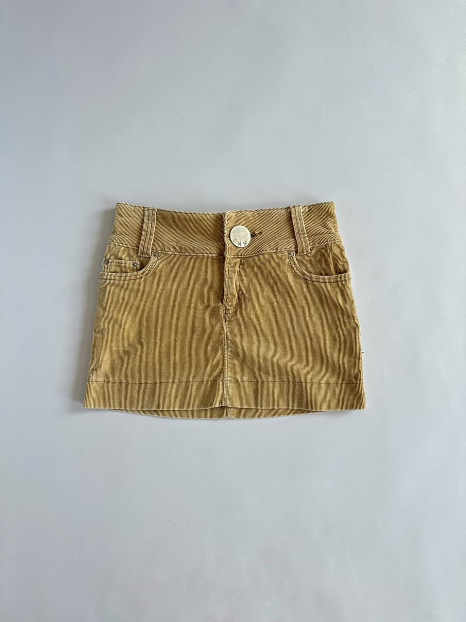 Y2K Beige Cord Mini Skirt
