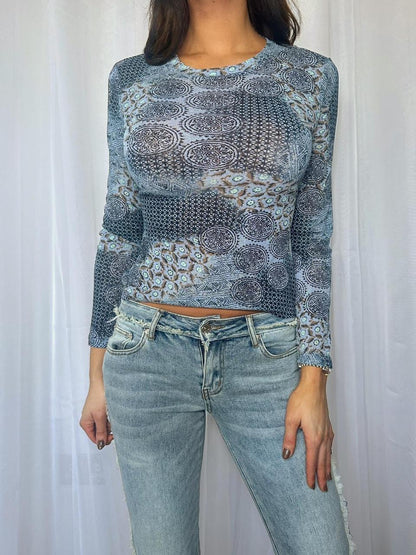 Y2K Sheer Mesh Scarlett London Top