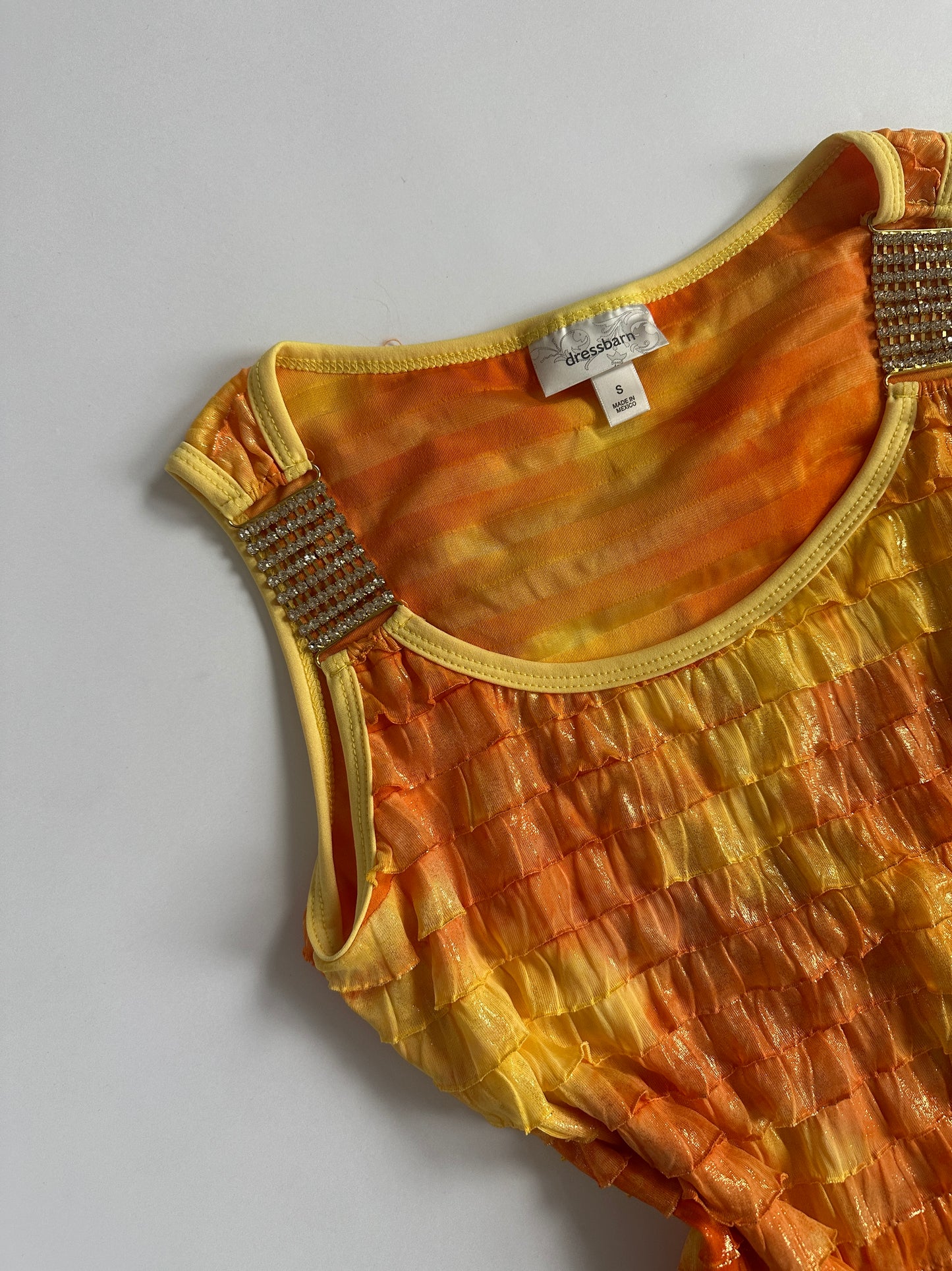 Ombré Irridescent Frill Tank Top