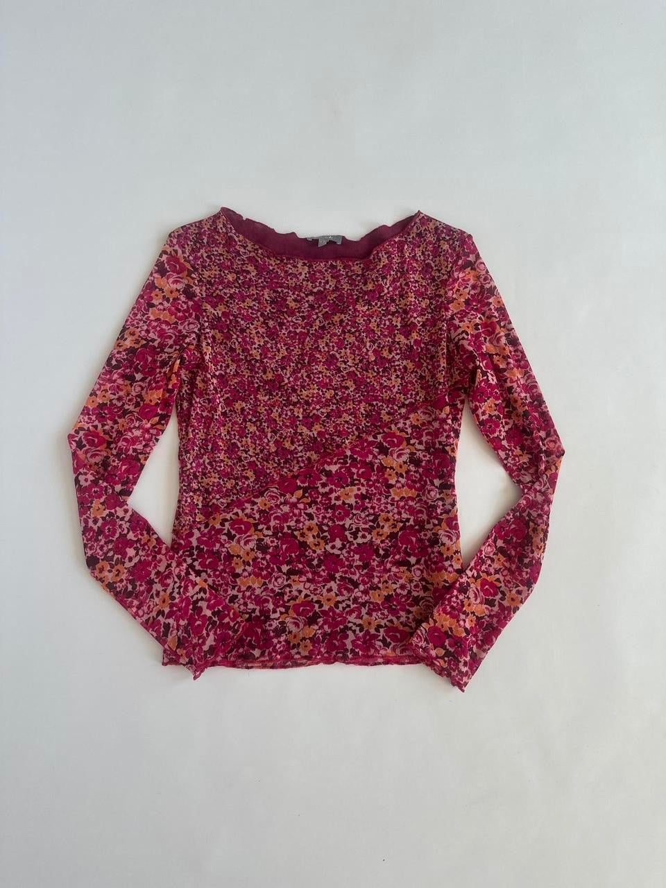 Per Una Floral Mesh Top