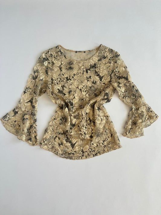 Vintage Gold Lace Top