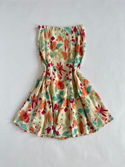 Y2K Adini Silk Floral Low Rise Skirt