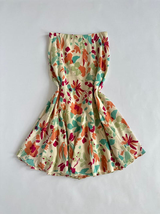Y2K Adini Silk Floral Low Rise Skirt