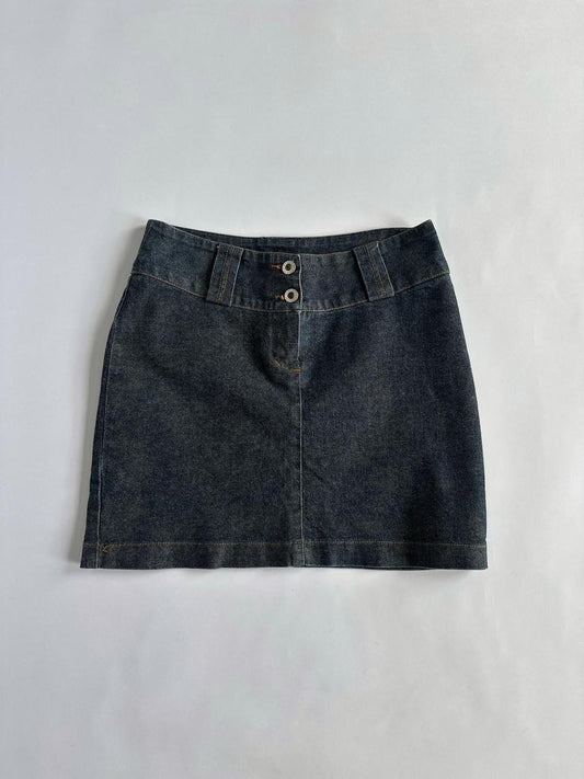 Y2K Dark Denim Glitter Mini Skirt