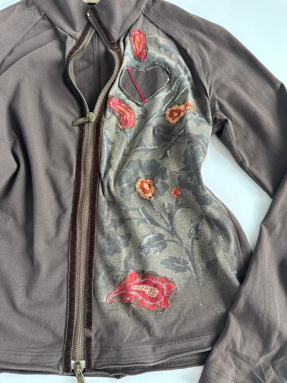 2000s Floral Zip Up Jacket
