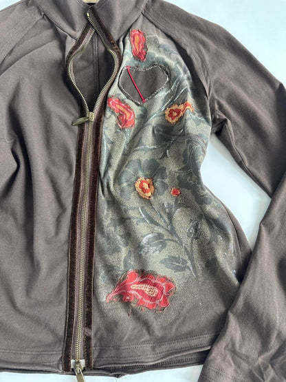 2000s Floral Zip Up Jacket