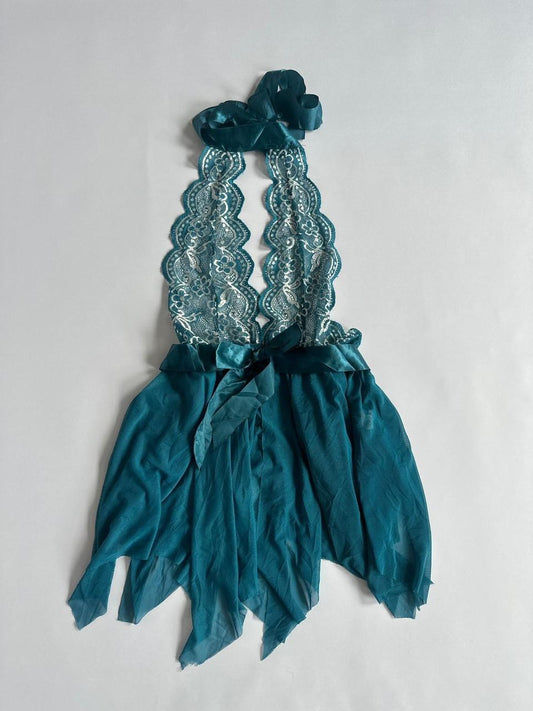 Turquoise Lace Halter Top