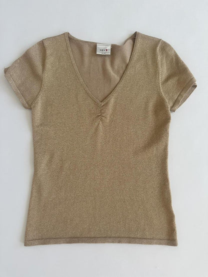 00s Next Gold Glitter Top