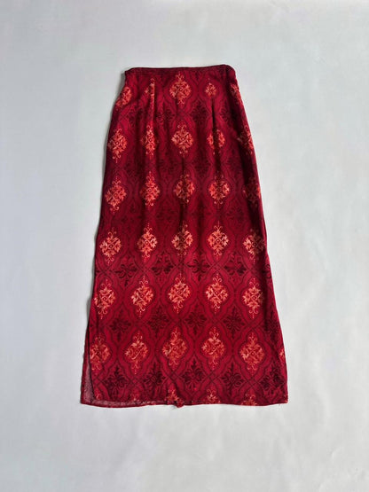 90s New Look Boho Slit Skirt