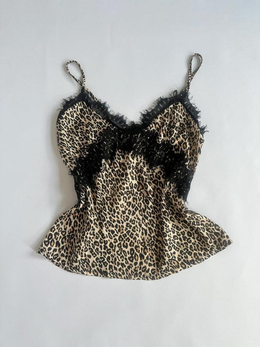 Satin Leopard Print Cami Top