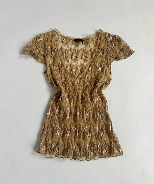 Y2K Sheer Lace Per Una Top