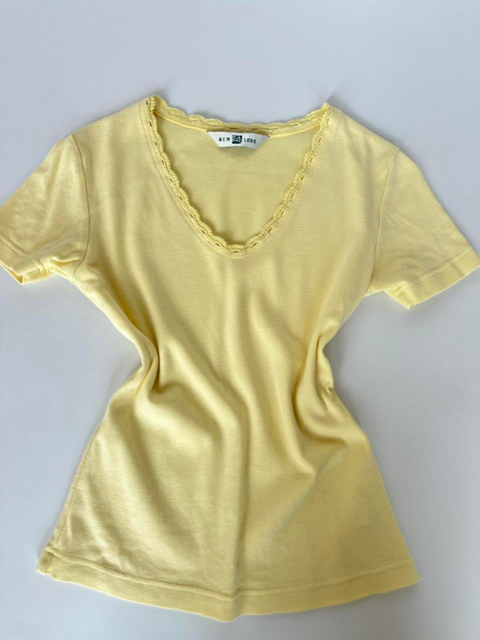 90s New Look Lemon Lace Top