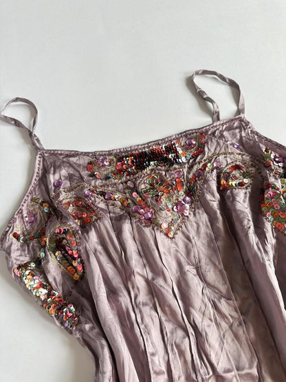 Y2K Silk Embellished Cami Top