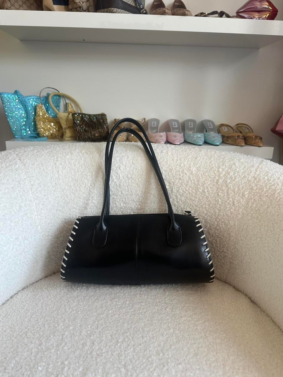Y2K Overlock Stitch Shoulder Bag