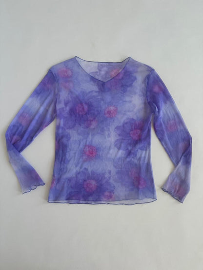 Sheer Floral Mesh Top