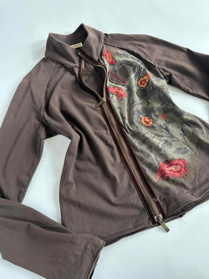 2000s Floral Zip Up Jacket