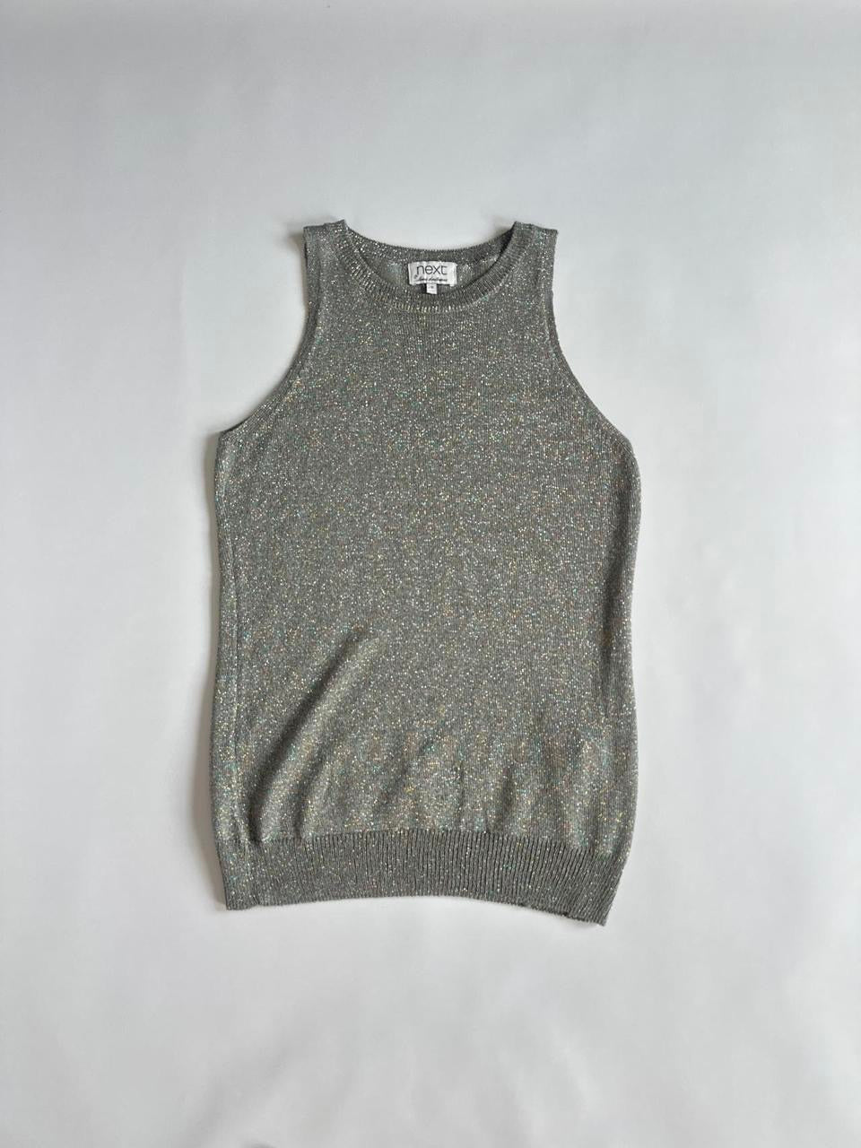 00s Silver Glitter Tank Top