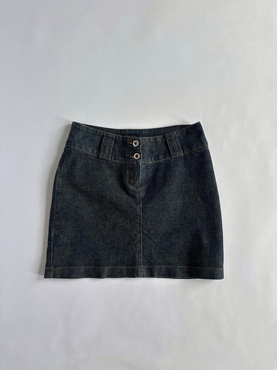 Y2K Dark Denim Glitter Mini Skirt
