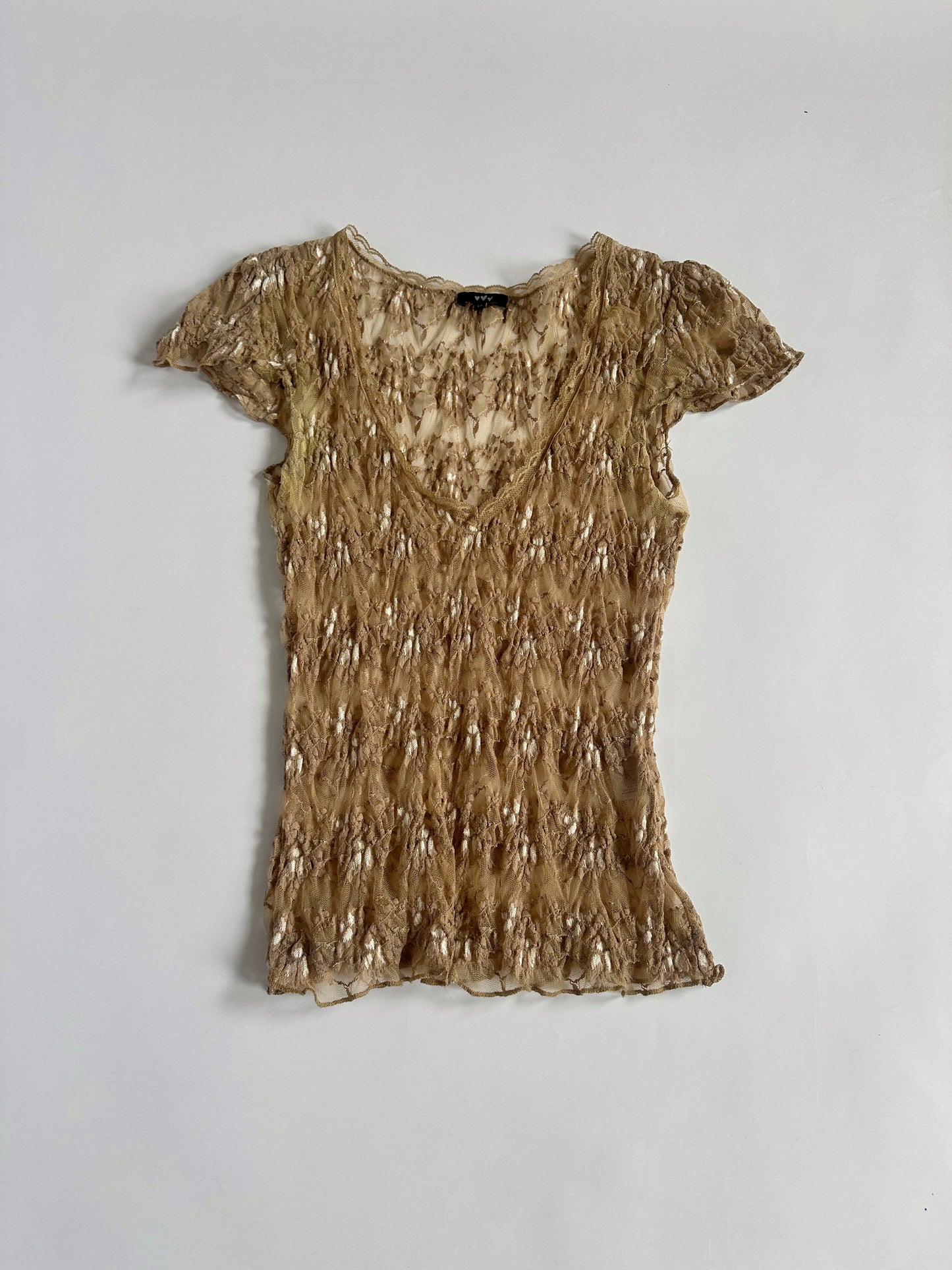 Y2K Sheer Lace Per Una Top
