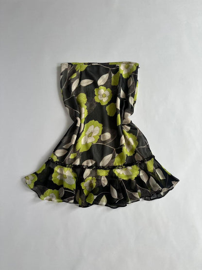 Y2K Brown & Green Low Rise Skirt