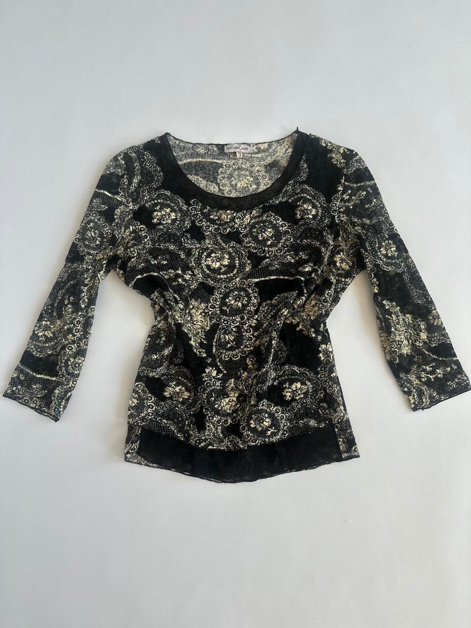 00s Black Lace Top