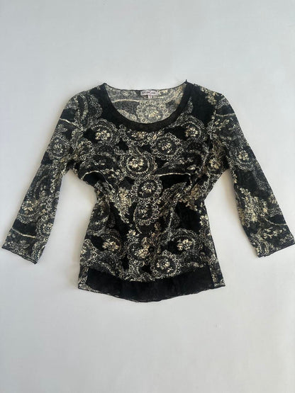 00s Black Lace Top