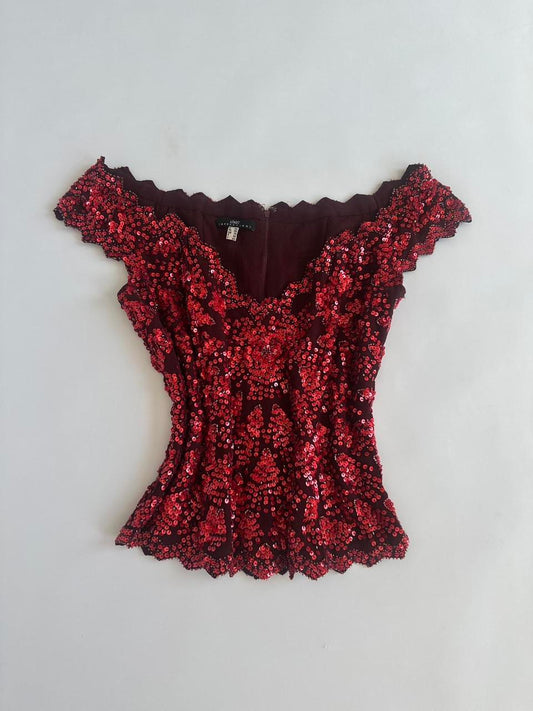 Vintage Sequin Boned Impressions Corset