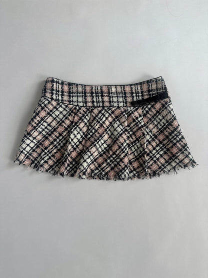 Y2K Jane Norman Boucle Low Rise Mini Skirt