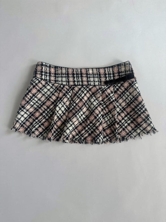 Y2K Jane Norman Boucle Low Rise Mini Skirt