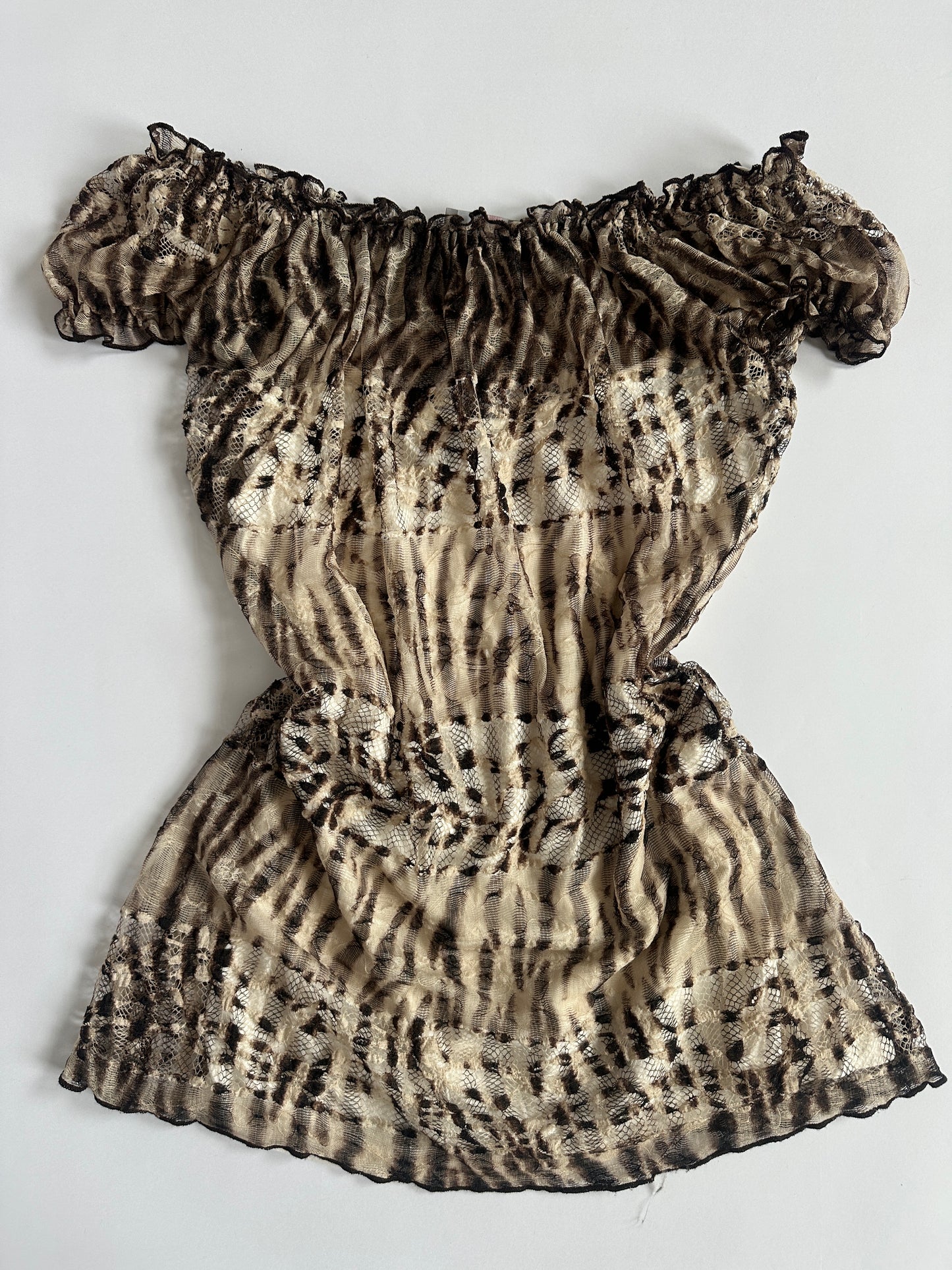 00s Per Una Elasticated Leopard Lace Top