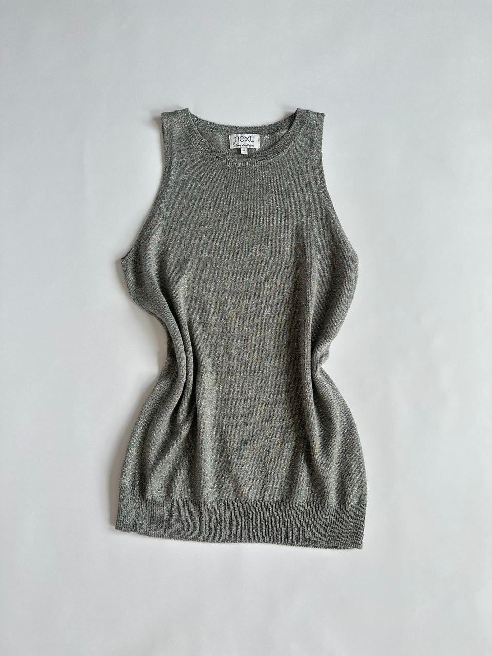 00s Silver Glitter Tank Top