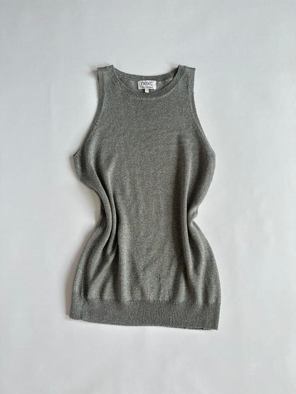 00s Silver Glitter Tank Top