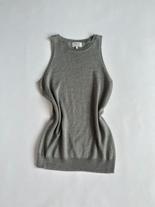 00s Silver Glitter Tank Top