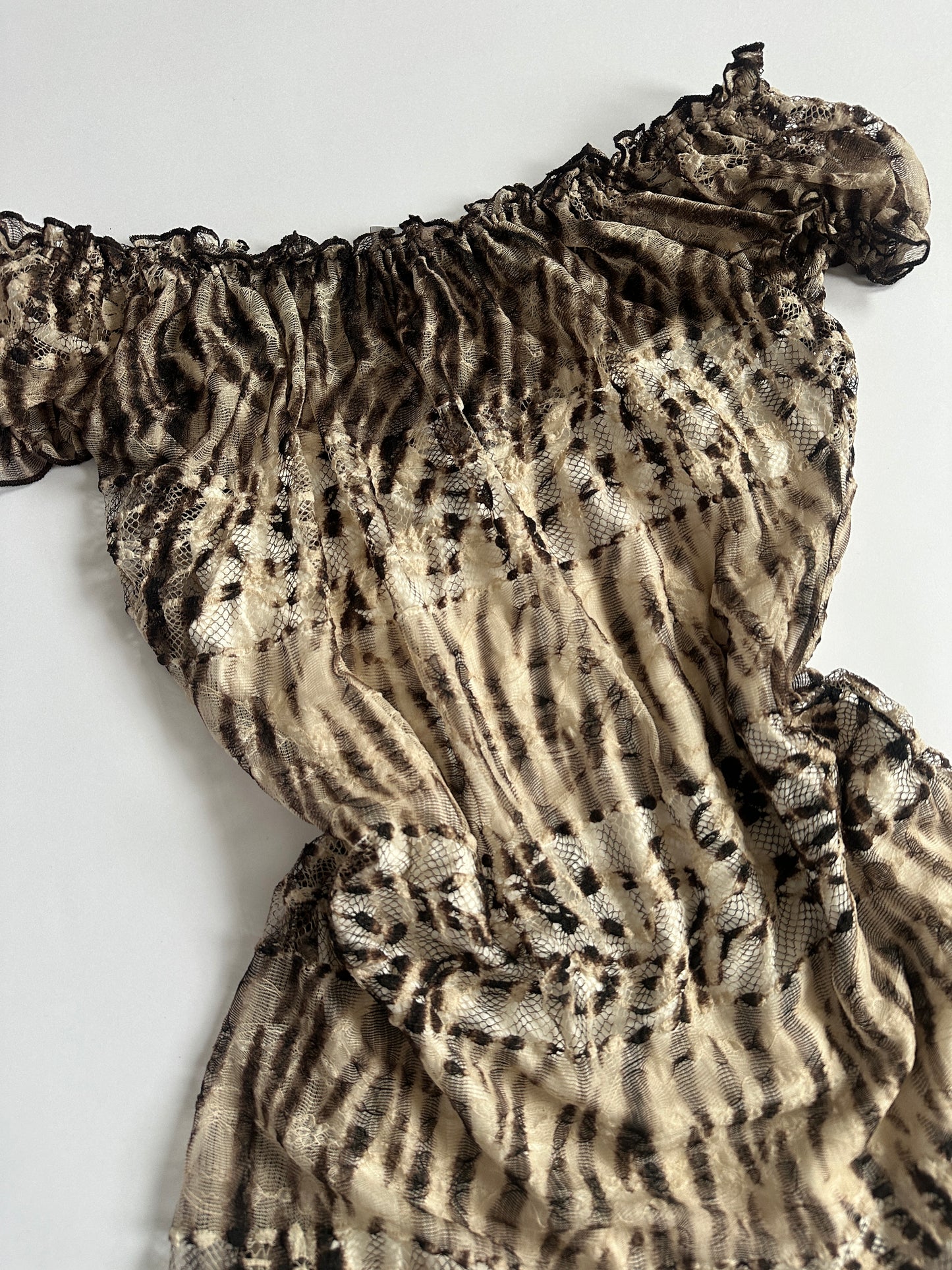 00s Per Una Elasticated Leopard Lace Top