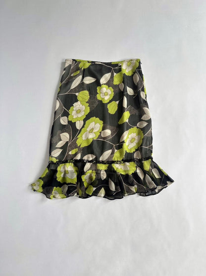 Y2K Brown & Green Low Rise Skirt